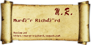 Murár Richárd névjegykártya
